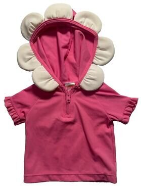 Gymboree Baby Girl Flower Hood Rash Guard Swim Top Pink 6-12 Months